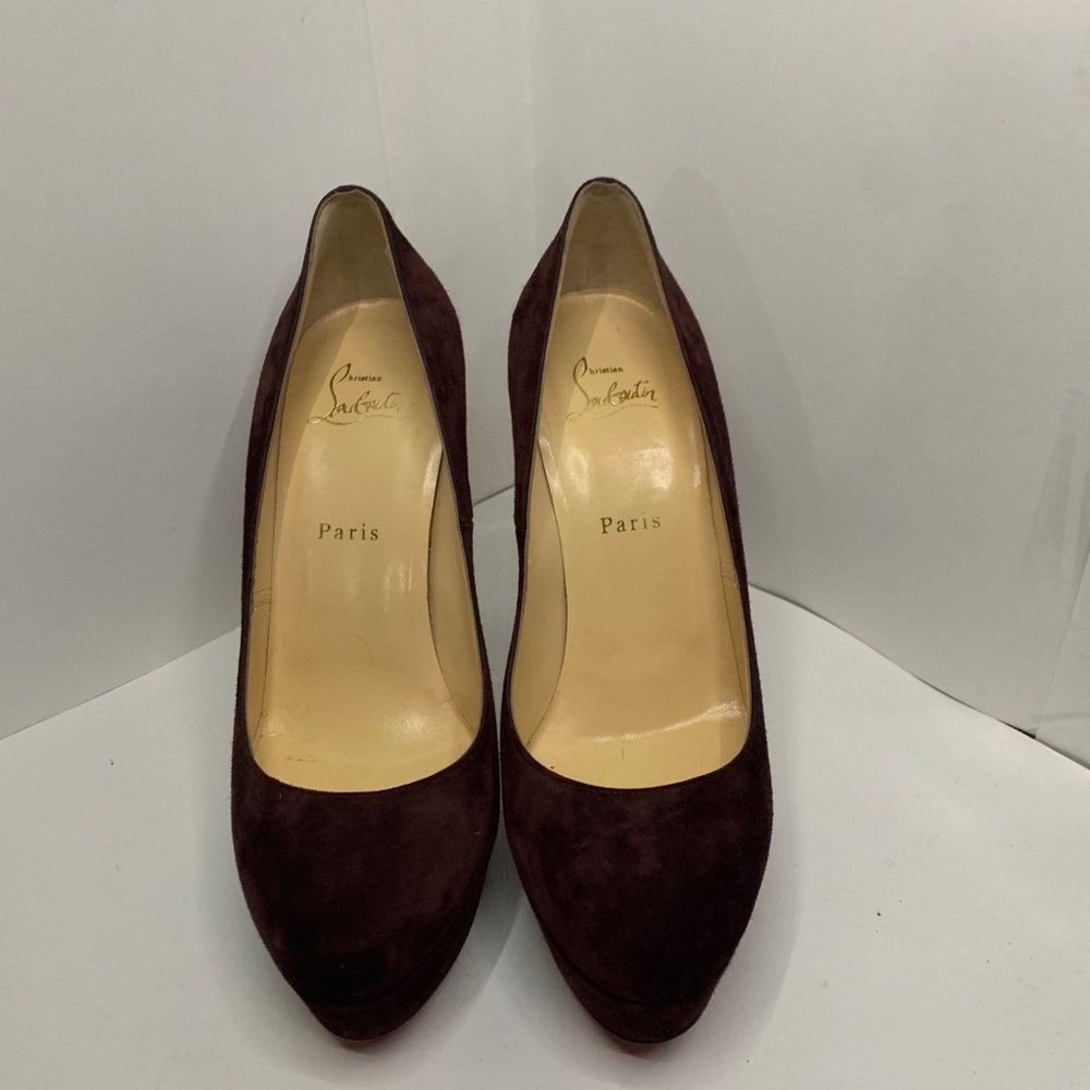 CHRISTIAN LOUBOUTIN BURGUNDY PUMPS